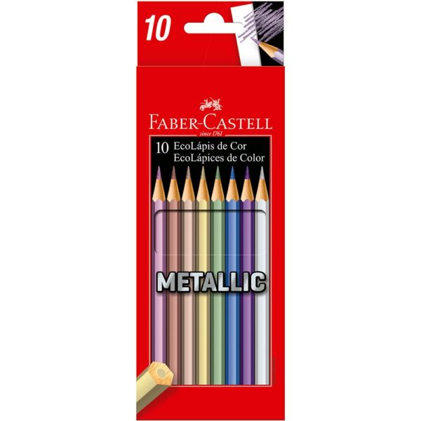 Lápis cor Ecolapis 10 cores - Metallic - Faber-Castell