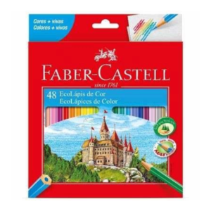 Lápis de Cor Sextavado, Faber-Castell, Ecolápis, 48 Cores