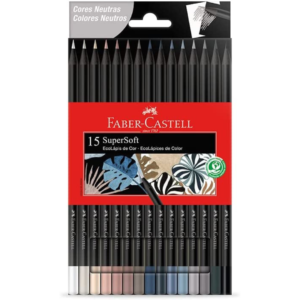 Ecolápis de cor supersoft, 15 cores, tons neutros , Faber-Castell