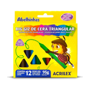 Big Giz Cera Triangular Escolar 12 Cores Jumbo - Acrilex