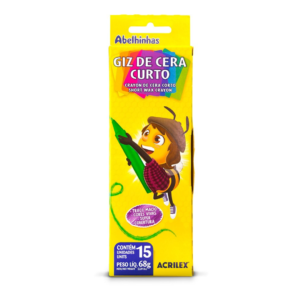 Giz de Cera Curto 15 Cores - Acrilex