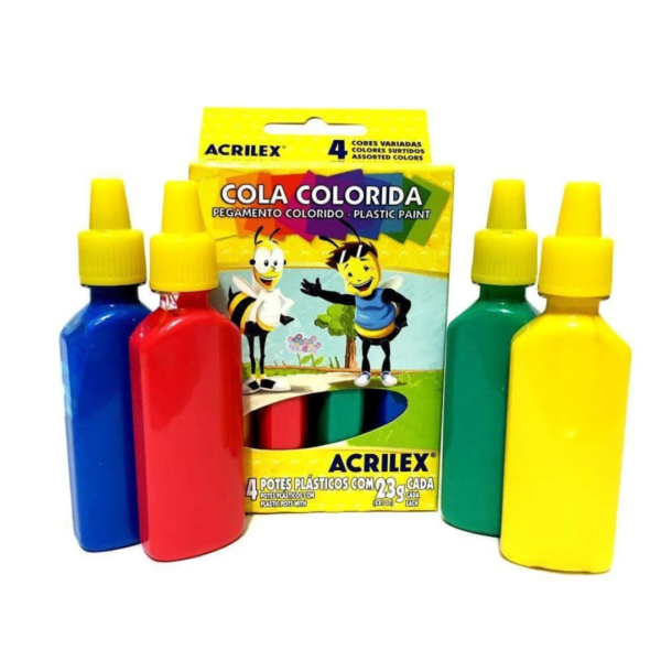 Cola Colorida 4 Cores Plastic Paint - Acrilex - Imagem 2