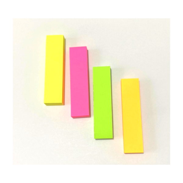 Bloco adesivo Tiras 4 Cores Neon 7.6 x 1.9mm - Imagem 2