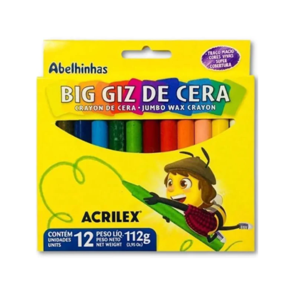 Gizão Big Giz de Cera Jumbo com 12 Unidades - Acrilex - Imagem 2