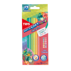 Lápis De Cor Tris Mega Soft Color Tons Tropicais C/12 Cores