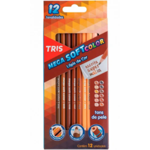 Lápis De Cor Mega Soft Pele 12 Cores - TRIS