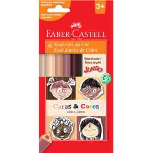 Lapis De Cor Jumbo 6 Cores Tons De Pele