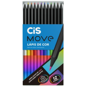 Lápis De Cor Escolar Triangular C/12 Cores Move - Cis