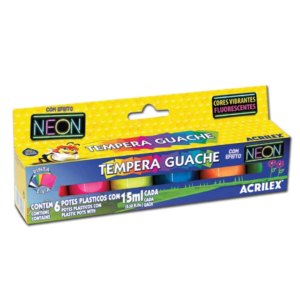 Gouache Estojo com 6 unidades Neon 15 ml Acrilex