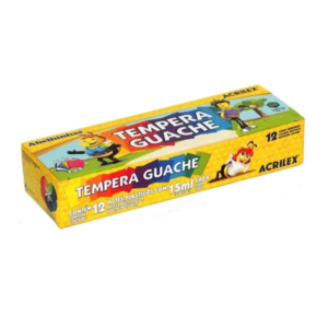 Tinta Tempera Guache 15ml c/12 cores Acrilex