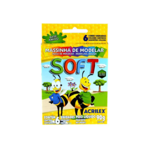 Massa para modelar Soft  - com 6 cores - Acrilex