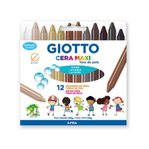 Giz de cera Maxi, Tons de pele, Giotto - CX 12 UN