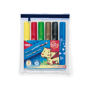 Caneta Hidrográfica Tris Mega Hidro Color Super Jumbo C/6 Cores