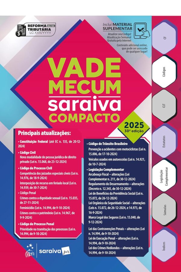 Vade Mecum Saraiva Compacto - 30ª Edição 2025 -  Editora Saraiva (Autor)