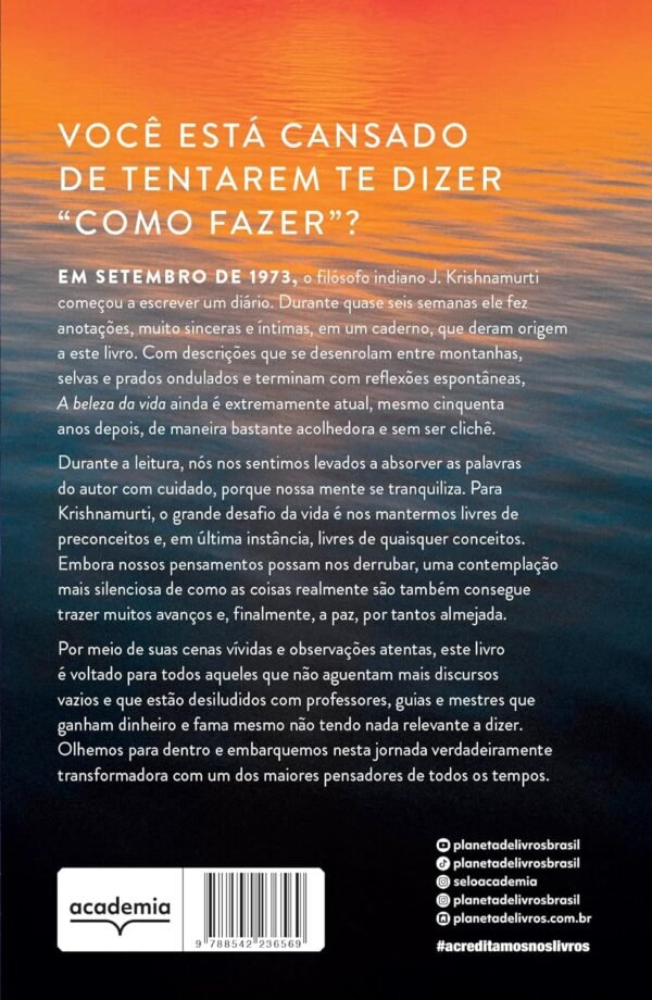 A beleza da vida: o diário de Krishnamurti (Biblioteca Krishnamurti) - Capa comum - Imagem 3
