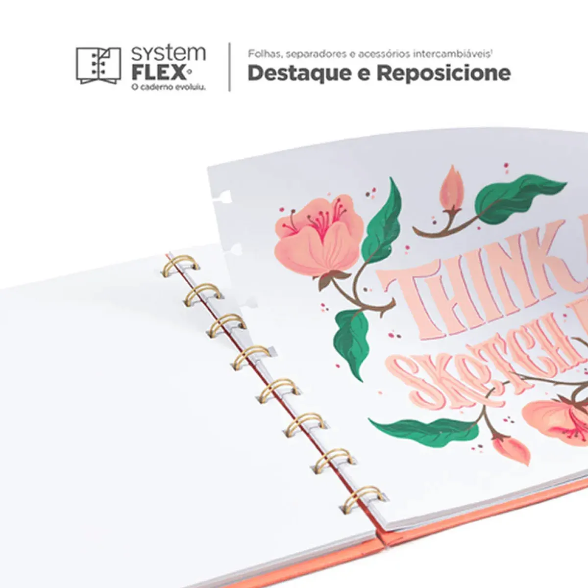 Caderno desenho - Sketchbook A4 Ótima Ultra Coral - 40 folhas (140g/m²) - Imagem 2